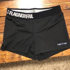 Flag not Fail Black Spandex Shorts